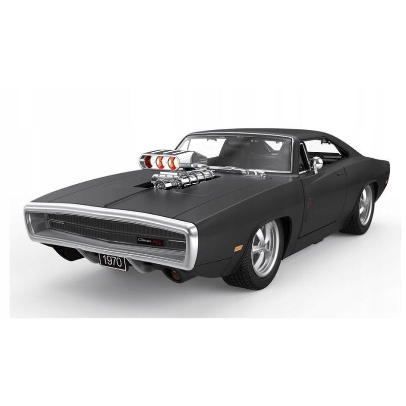 راستار سيارة دودج تشارجر مع نموذج محرك 1970 R/T 1:36 - سوداء - 64420 - Image 1