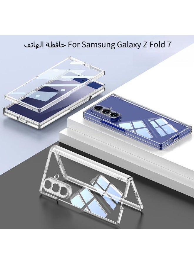 general Clear Case for Samsung Galaxy Z Fold 7 Case with Strong Magnetic Ring 【Built-in Screen Protector】 Hinge Protection Ultra Slim Shockproof Protective Transparent Cover - Image 2