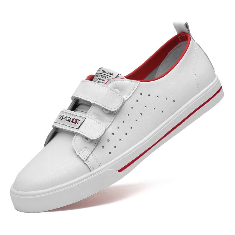 Men's Leather Small Size 35 Punched White Shoes 36 Punched White Shoes 37 White Leather Shoes Large Size 45 Soft Bottom 46 Non-slip 47 - Image 3