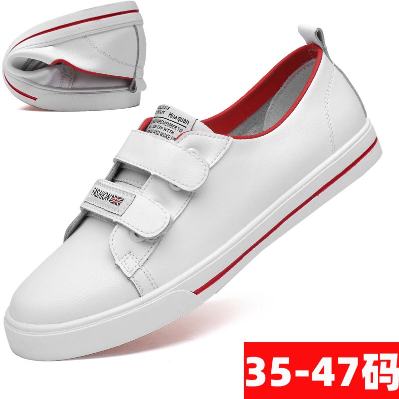 Men's Leather Small Size 35 Punched White Shoes 36 Punched White Shoes 37 White Leather Shoes Large Size 45 Soft Bottom 46 Non-slip 47 - Image 2