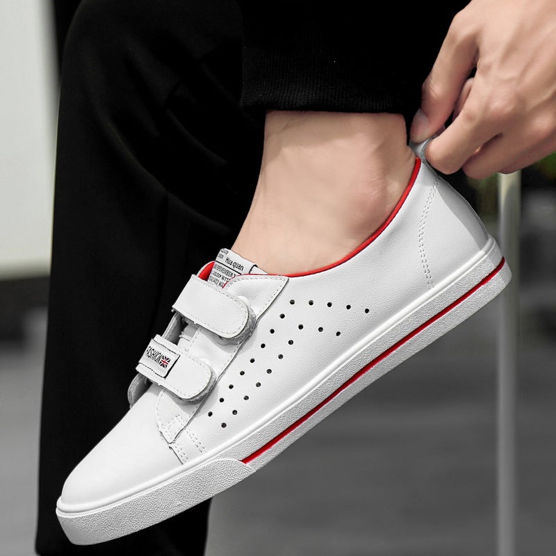 Men's Leather Small Size 35 Punched White Shoes 36 Punched White Shoes 37 White Leather Shoes Large Size 45 Soft Bottom 46 Non-slip 47 - Image 4