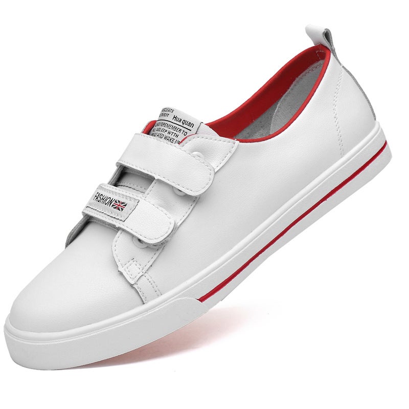 Men's Leather Small Size 35 Punched White Shoes 36 Punched White Shoes 37 White Leather Shoes Large Size 45 Soft Bottom 46 Non-slip 47 - Image 1