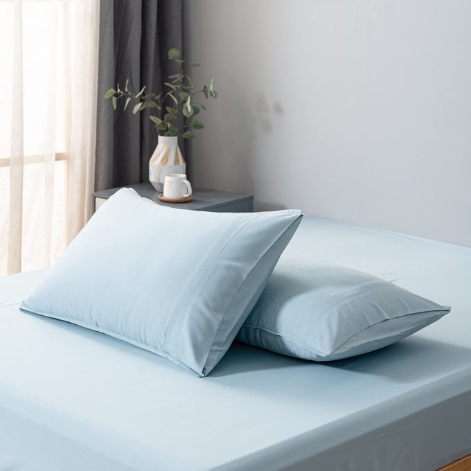BELLA COTERIE LUXURY BAMBOO VISCOSE STANDARD SIZE PILLOWCASE SET 100 ORGANICALLY GROWN ULTRA SOFT COOLING 2 PCS COASTAL BLUE