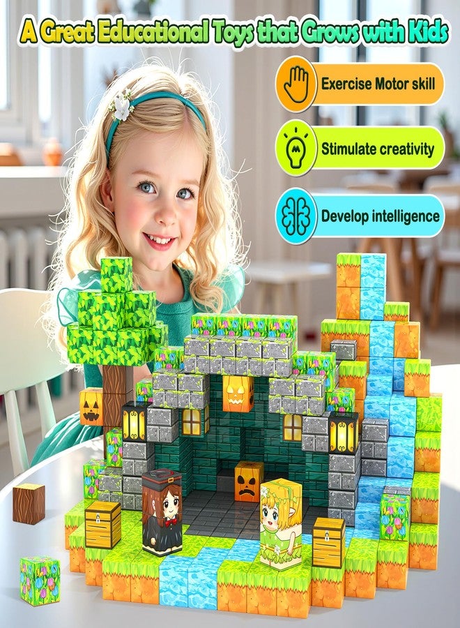 Gooidea Large Magnetic Blocks Kids Building Toys Mine Magworld Magic Enchanted Building Craft 1'' Cubes, Construction Sensory Toys for 3+ Year Old Boys Girls, Game Gifts for Kids Ages 4-6, 5-7, 4-8, 8-12 - Image 4