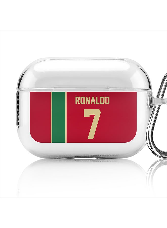 Stylizedd Classic Clear printed Case for Apple AirPods Pro 2nd Generation Thin Transparent Cover - Football Team - Portugal, Player Name - Ronaldo - Image 1