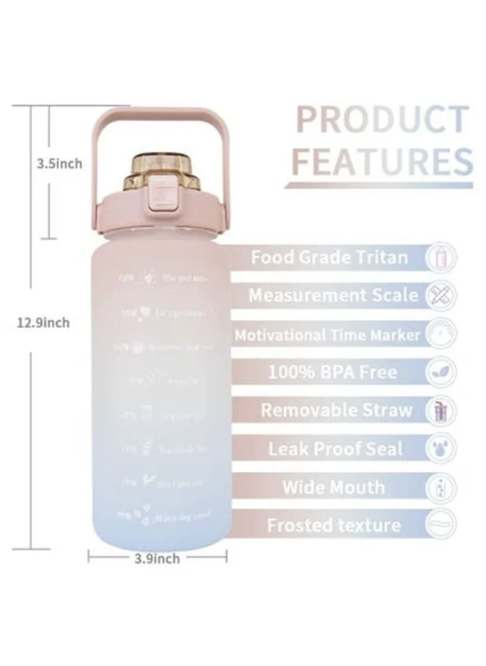 Prickly Pear Prickly Pear Pink Gradient 2L Water Bottle with Straw & Handle - Stylish Hydration