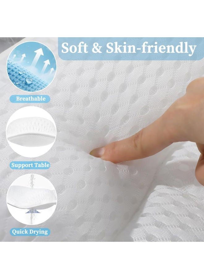AmazeFan Luxury Bath Pillow,Ergonomic Bathtub Spa Pillow with 4D Air Mesh Technology and 6 Suction Cups,Helps Support Head,Back and Neck,Fits All Bathtub,Hot Tub and Home Spa (US Patent) (White) - Image 3