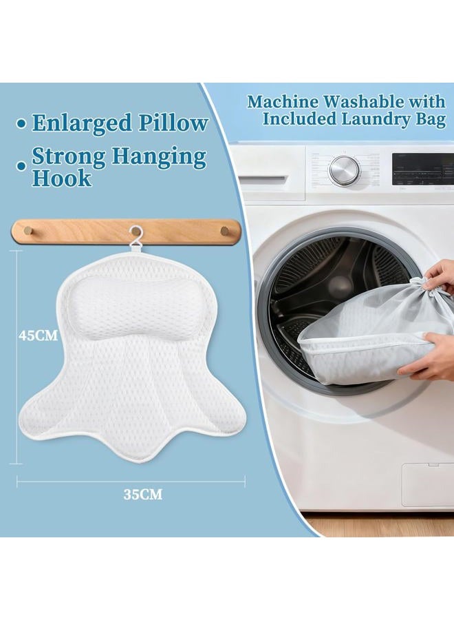 AmazeFan Luxury Bath Pillow,Ergonomic Bathtub Spa Pillow with 4D Air Mesh Technology and 6 Suction Cups,Helps Support Head,Back and Neck,Fits All Bathtub,Hot Tub and Home Spa (US Patent) (White) - Image 5
