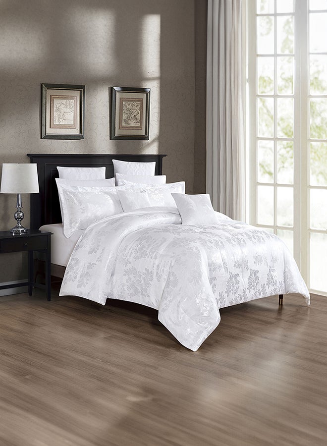 In-House Matilda | Jacquard Comforter Set 10 Pieces - 260x240 cm - White  - Image 1