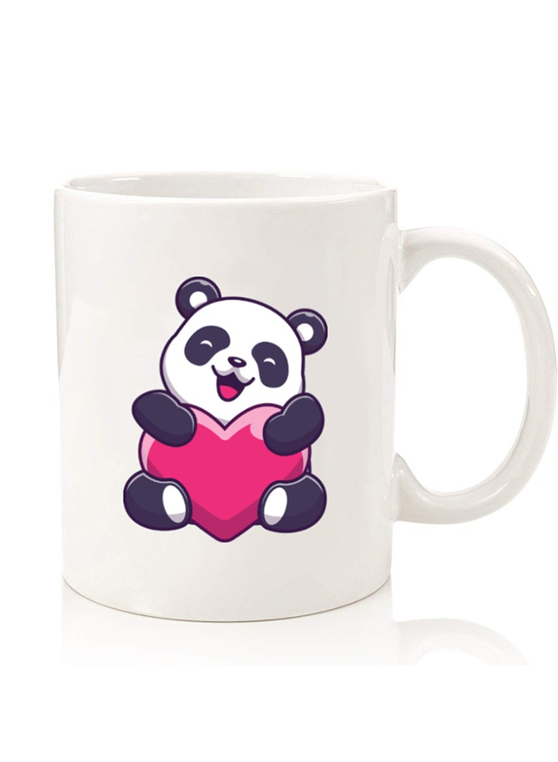 Theodor Premium Quality Two Sided Printed Coffee Mug Tea Cup For Home Office, Kids Men Women heart panda - Image 1