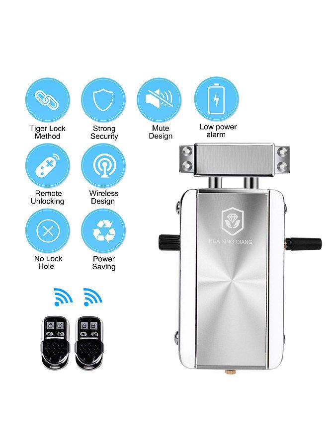 Home Door Lock Kit Remote Control Keyless Entry Electronic Lock Silent Version Smart Wireless Anti-theft Deadbolt Access Control System for Home Hotel Apartment  - Image 5