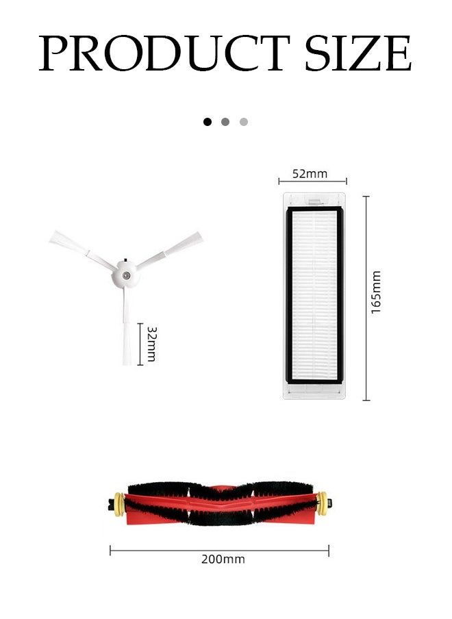 Generic 6 Pcs Xiaomi Robotic Vacuum Cleaner Replacement Parts Set，with 3 Pcs HEPA Filter, 2 Pcs Side Brush, 1 Pcs Main Brush，Easy to Clean and Replace，Suitable for Xiaomi Robotic Vacuum Cleaner Accessories  - Image 3