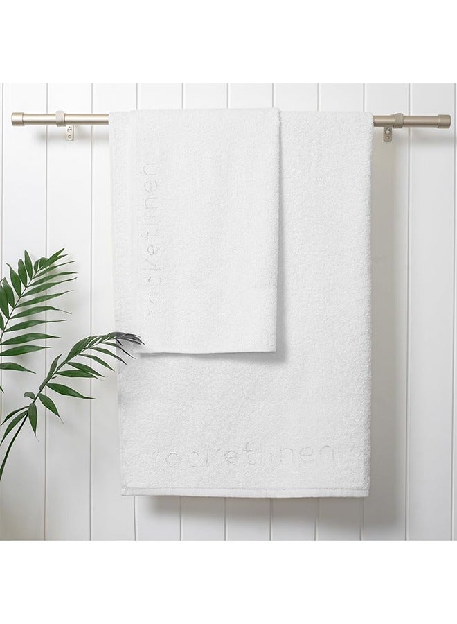 RocketLinen Hand Towel Set 650gsm 4 White Hand Towels 100% Cotton Soft (Hand Towel) - Image 3