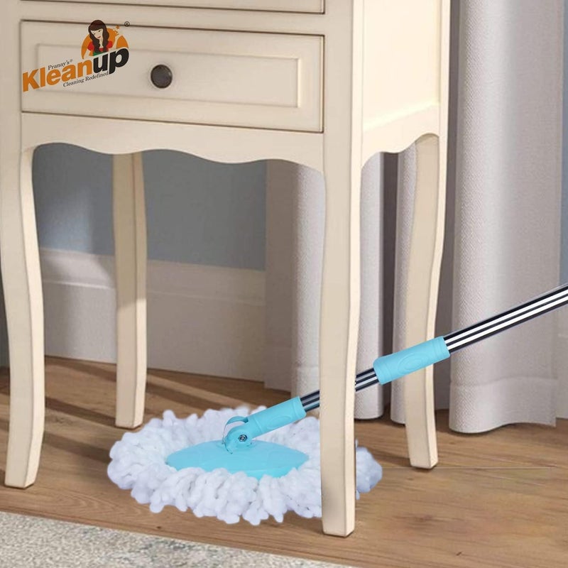 PRANAY'S KLEANUP Premium Spin Mop Rod Stickwith 360 Degree Rotating MopsHead 1 Stainless Steel Rod Stickwith 1 Microfiber Refill WetDry Mop Mops Rod Stick Mops Mop Rod Stick Mop Rod - Image 4