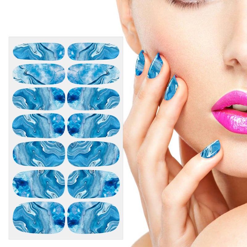 JERCLITY 336 Pieces 24 Sheets Women's Full Wrap Marble Nail Polish Strips Stickers Self-Adhesive Gel Nail Strips Decals with Nail File for Women Girls Nail Decorations (Retro Style) - Image 5