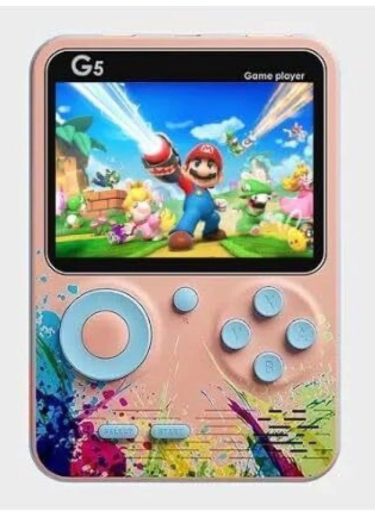 G5 Mini Console Player G5 Gamebox with 500 Built-in Retro Games | 3.0-Inch Soft Color Screen | TV Output | Portable Nostalgic Gaming Console for Kids & Adults | 1000mAh Rechargeable Battery | Ideal Travel & Gift Option