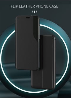 دبليو تيك حافظة هاتف قلابة نافذة مرآة ذكية غطاء حماية تلقائي للنوم لهاتف Xiaomi Redmi Note 13 Pro+ 5G 2023 / Xiaomi Redmi Note 13 Pro Plus 5G 2023 أسود  - Image 3