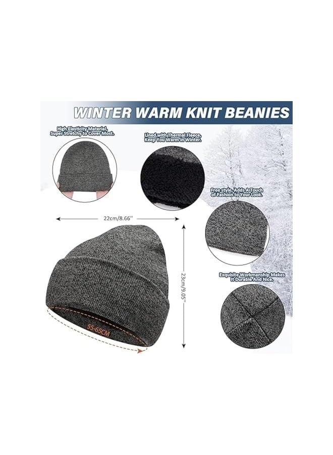 بروماس الشتاء قبعة قبعة وشاح قفازات تعمل باللمس مجموعة، متماسكة سميكة الصوف مبطنة قفازات دافئة تعمل باللمس قبعة صغيرة وشاح مجموعة للرجال والنساء، النساء القبعات الشتوية 3 قطعة مجموعة أكثر دفئا - Image 2