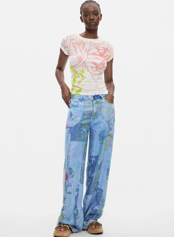 DESIGUAL Printed knit t-shirt