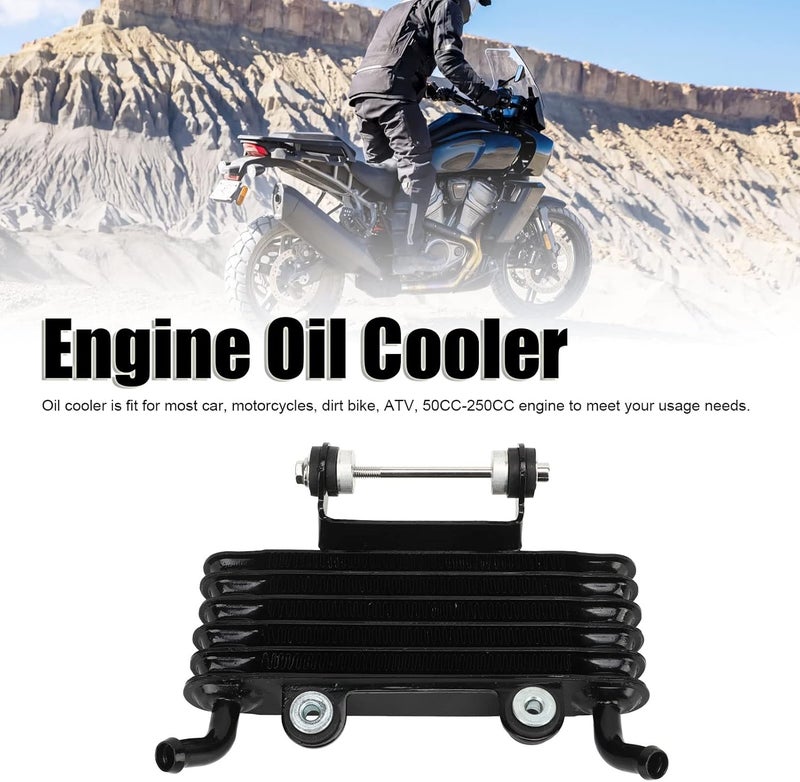 Engine Oil Cooler Assembly,Engine Oil Cooler Low Wear Strong Power Smooth Operation Fit For Car Motorcycles ATV Dirt Bike 50CC to 250CC Engine - Image 3