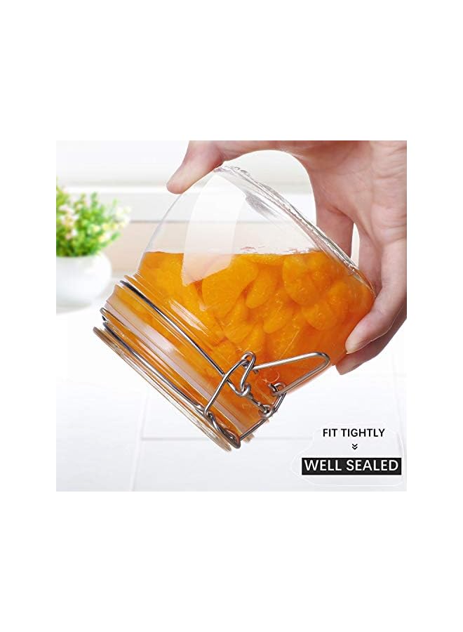 S-TOP Airtight Glass Canister Set of 6 with Lids 17oz Food Storage Jar Round - Storage Container with Clear Preserving Seal Wire Clip Fastening for Kitchen Canning Cereal,Pasta,Sugar,Beans,Spice - Image 3