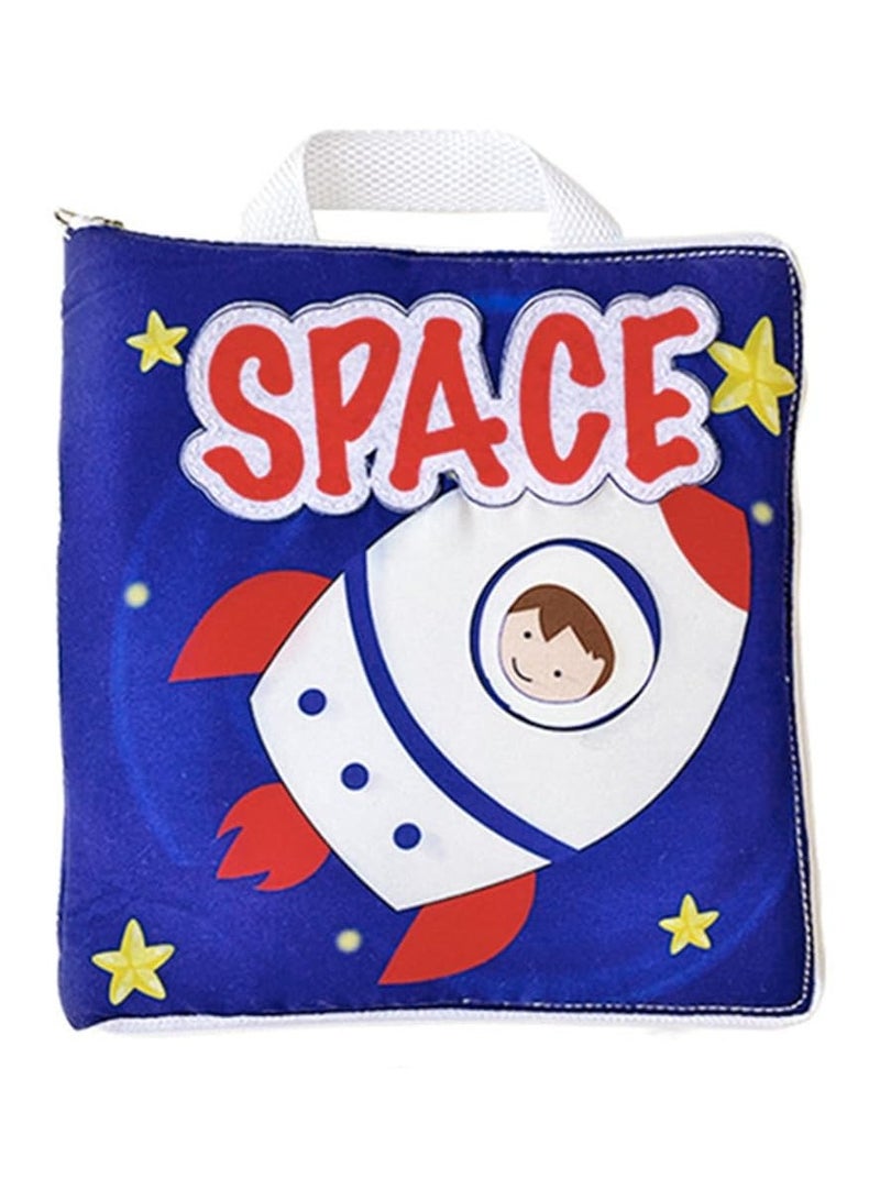 SYOSI Soft Activity Book for Toddlers, Montessori Sensory Quiet Book for 1-3 Year Olds, Educational Cloth Book with 8 Interactive Learning Activities, Travel Toy for Boys and Girls - Image 1