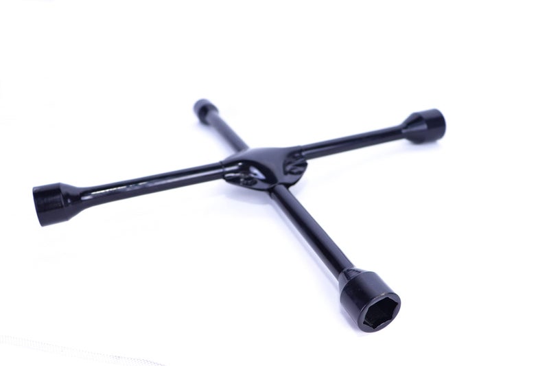 Generic Heavy Duty 4 Way Car Wheel Tire Cross X Wrench Lug Brace Bolt Nut With Support - Black - Image 2