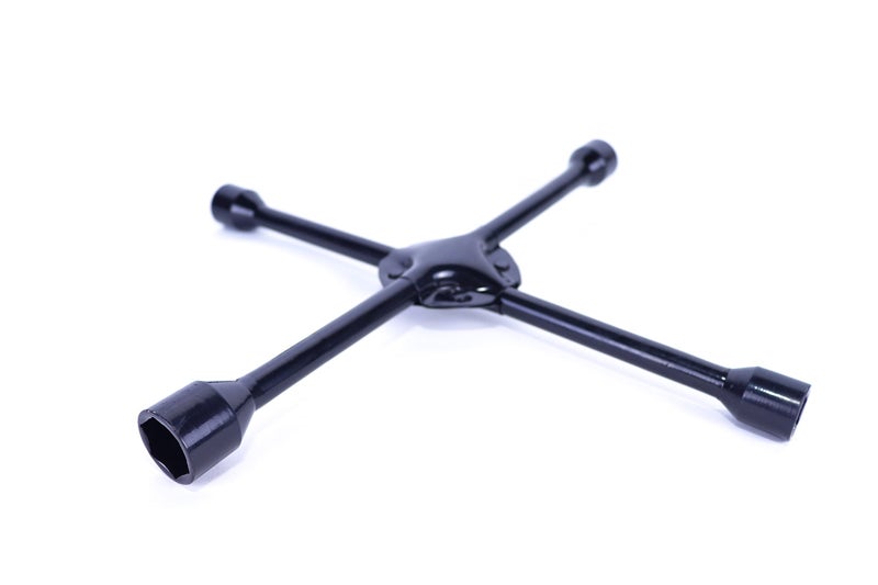 Generic Heavy Duty 4 Way Car Wheel Tire Cross X Wrench Lug Brace Bolt Nut With Support - Black - Image 3