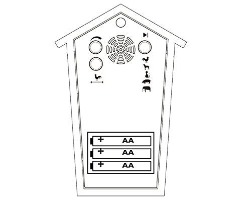 KOOKOO AnimalHouse Yellow, Small Cuckoo Clock with 5 Farm Animals Sounds (Natural Field Recordings) - Image 3