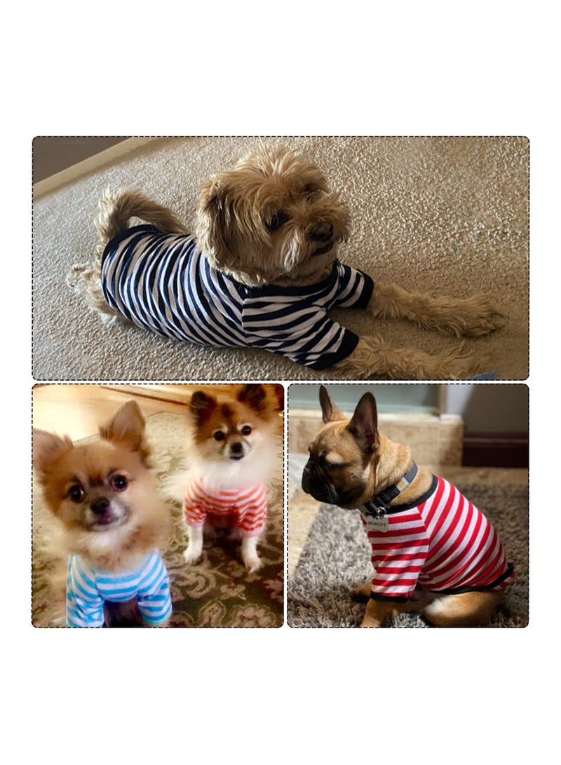 6-Pack Striped Dog T-Shirts, Breathable Colorful Pet Apparel for Small to Medium Dogs, Stylish Sweatshirts for Puppies (Small Size) - Image 2