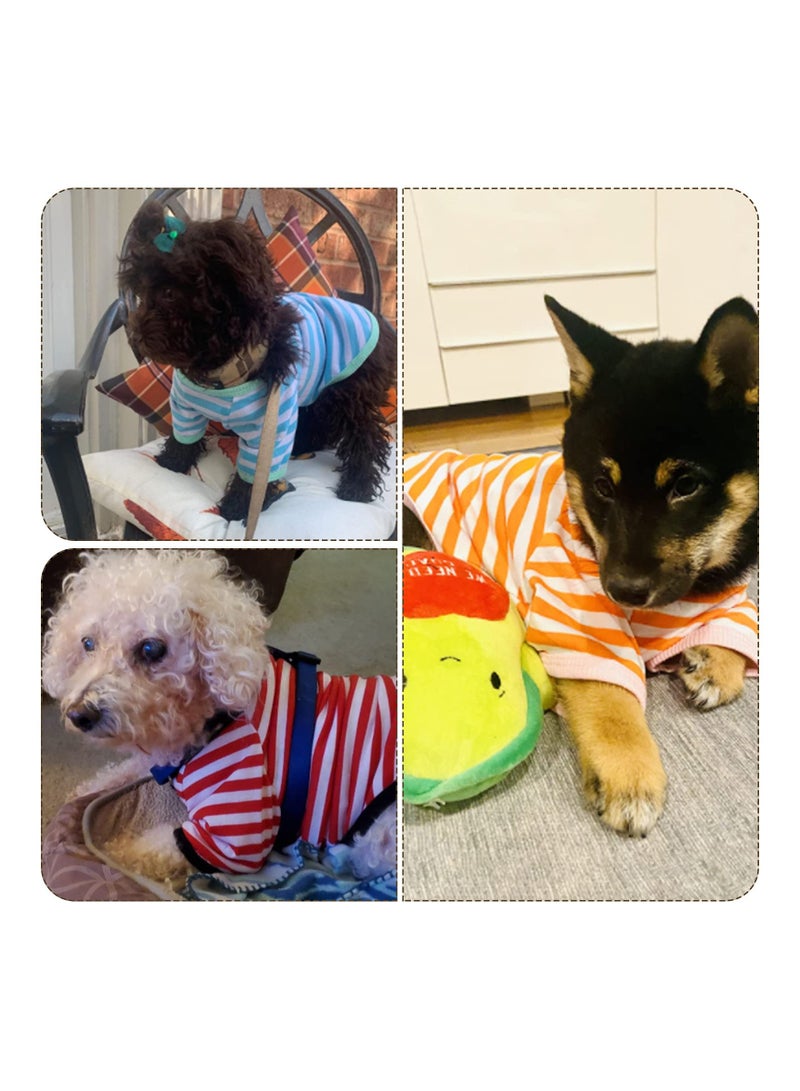 6-Pack Striped Dog T-Shirts, Breathable Colorful Pet Apparel for Small to Medium Dogs, Stylish Sweatshirts for Puppies (Small Size) - Image 5