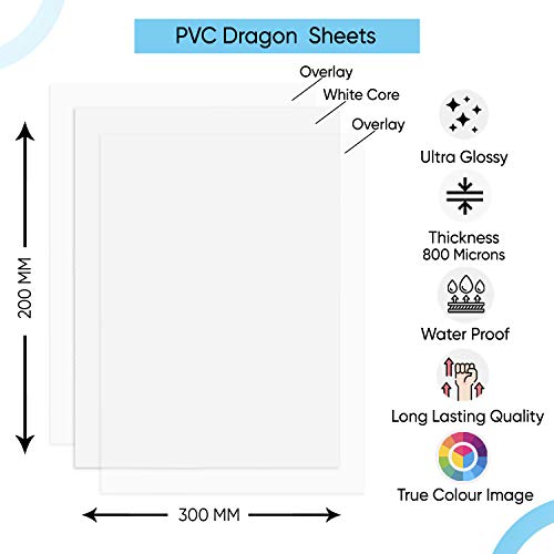 Polycrom Korean PVC Lamination Dragon Sheet Set of 10 Cores and 20 Overlays A4 Size 800 Micron : Imported Korean Sheets - Image 3