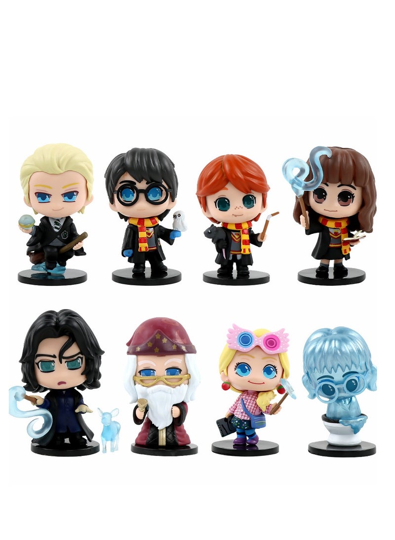 New 6-Piece Harry Potter Figure Set - Harry, Hermione, Ron Car Ornament and Cake Topper, 8-9.5cm PVC - Image 1