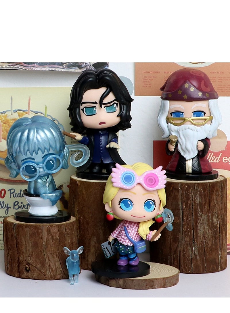 New 6-Piece Harry Potter Figure Set - Harry, Hermione, Ron Car Ornament and Cake Topper, 8-9.5cm PVC - Image 3