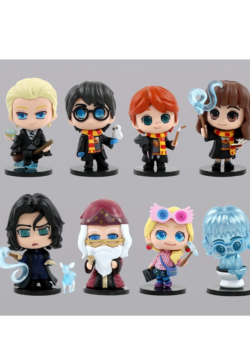 New 6-Piece Harry Potter Figure Set - Harry, Hermione, Ron Car Ornament and Cake Topper, 8-9.5cm PVC - Image 4
