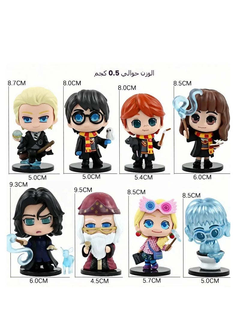 New 6-Piece Harry Potter Figure Set - Harry, Hermione, Ron Car Ornament and Cake Topper, 8-9.5cm PVC - Image 5