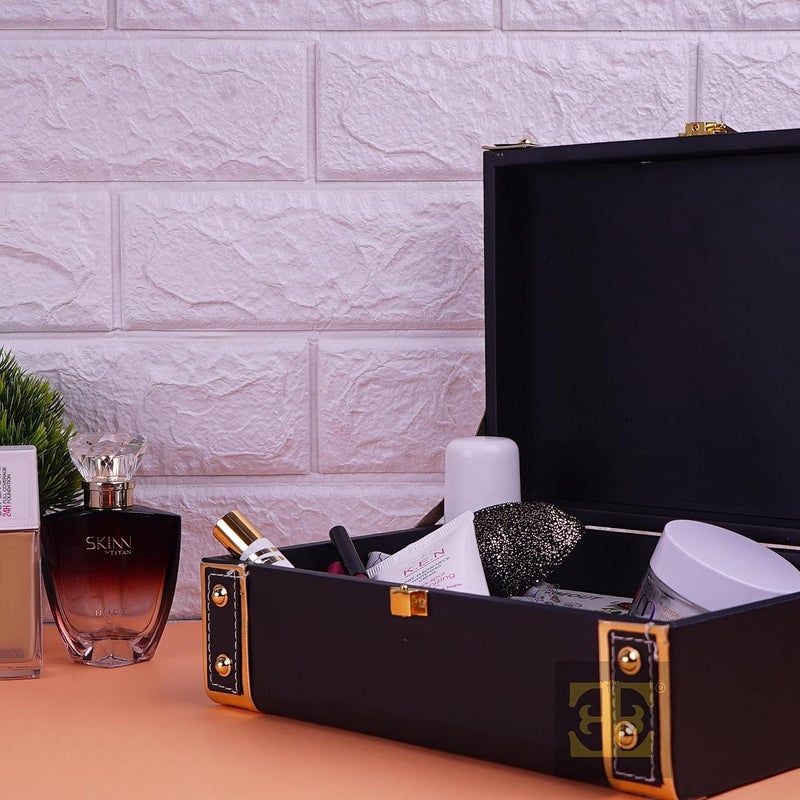 Each and Everything Each and Everything India Tradition Classic Rectangular Decorative Trunk Box 10x7x35 in for Gifting and Storage Black  - Image 2
