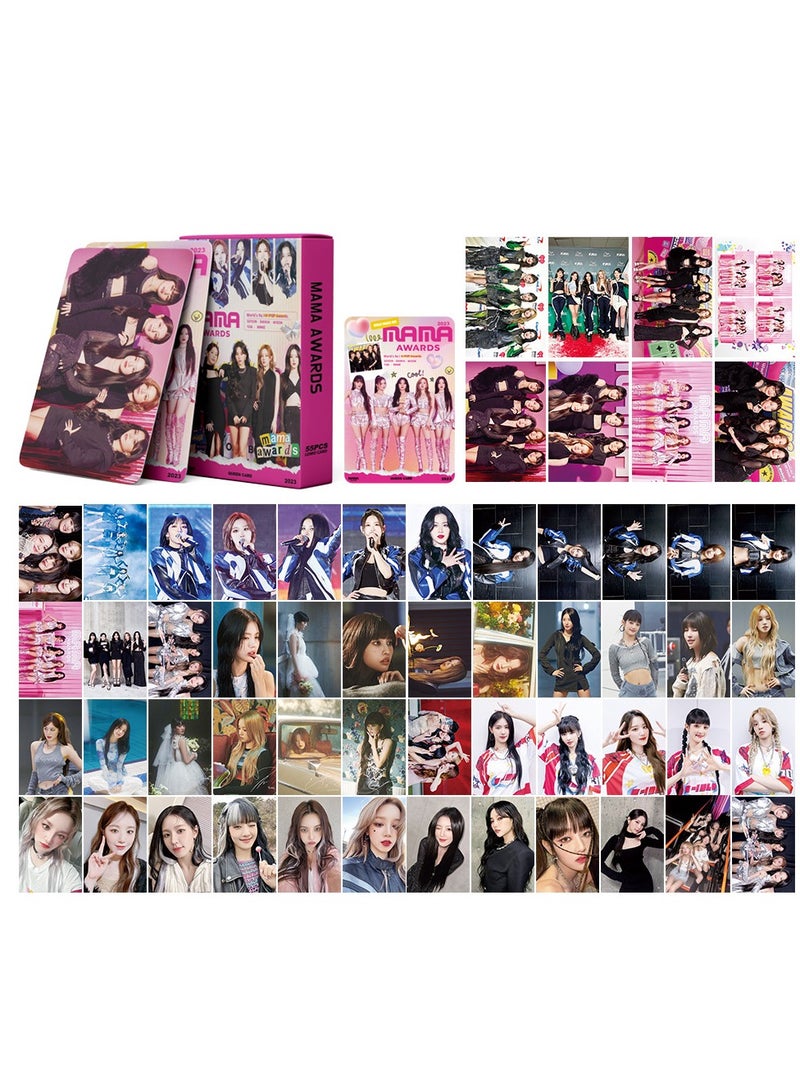 xozgdovg Integrate small card KPOP Korean Wave photo card 55 boxed DIY collection IVE laser card -SK beige -SKZ 
