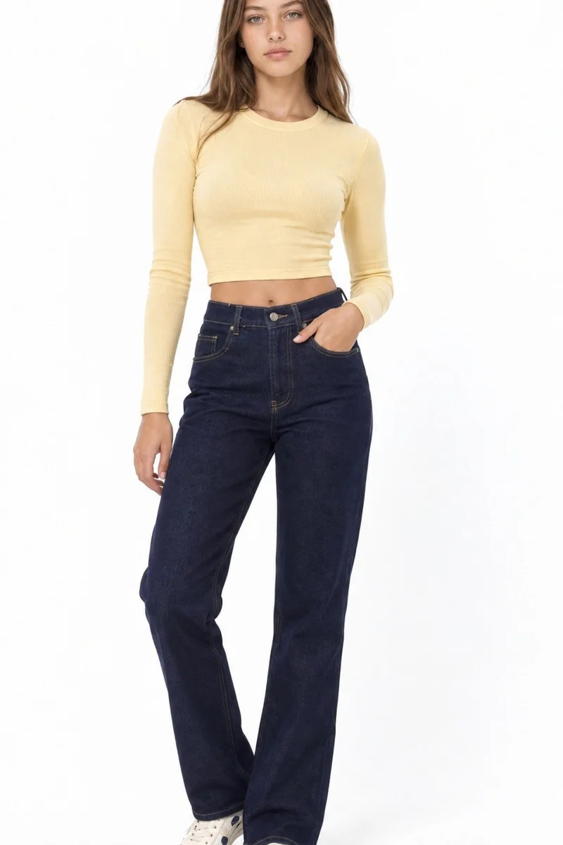 Squalo Dark Blue Denim SQUALO Women's Cotton Pants for Women | Best Price UAE