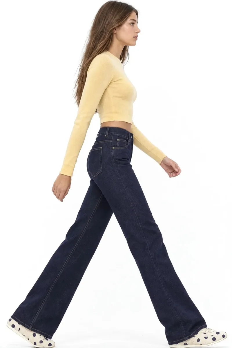 Squalo Dark Blue Denim SQUALO Women's Cotton Pants for Women | Best Price UAE