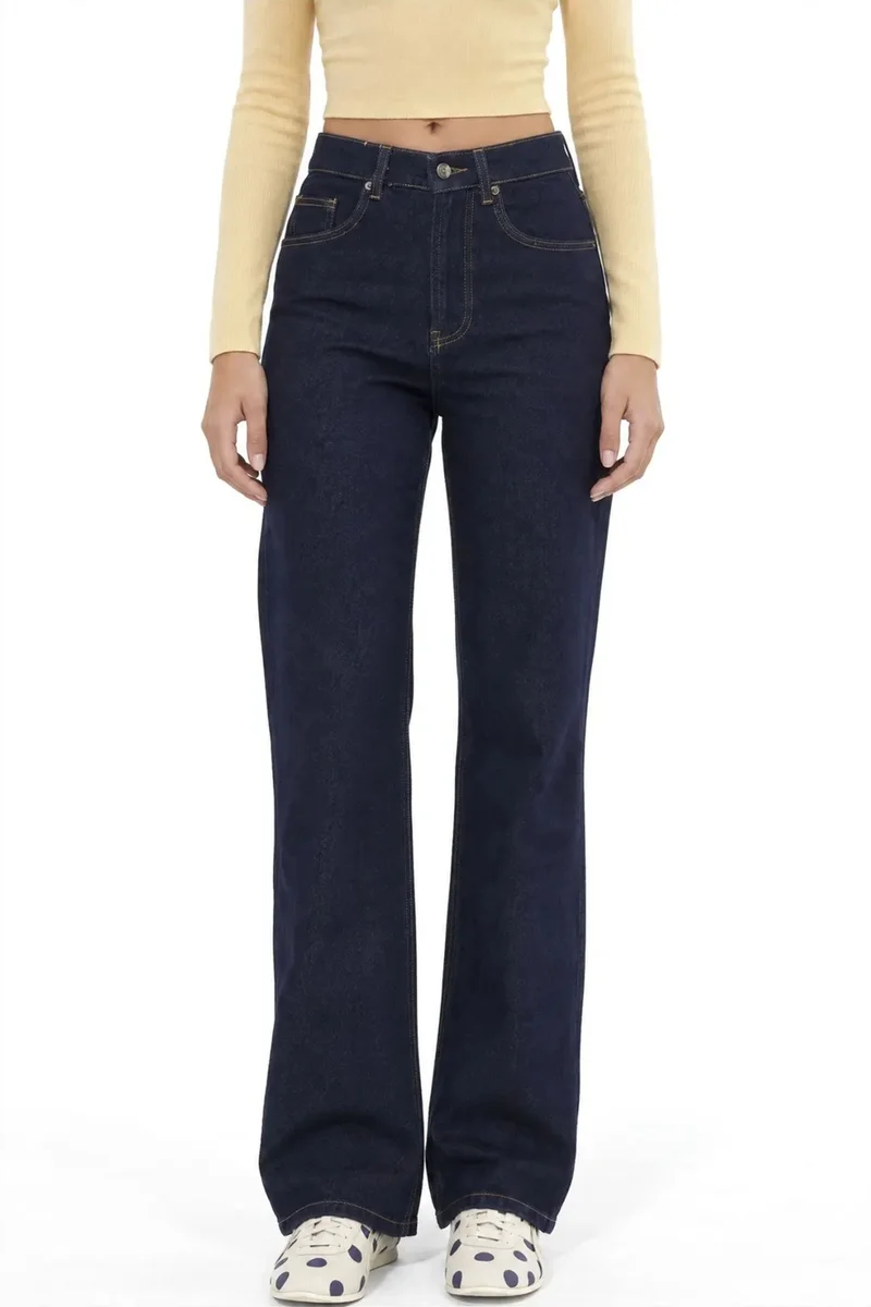 Squalo Dark Blue Denim SQUALO Women's Cotton Pants for Women | Best Price UAE