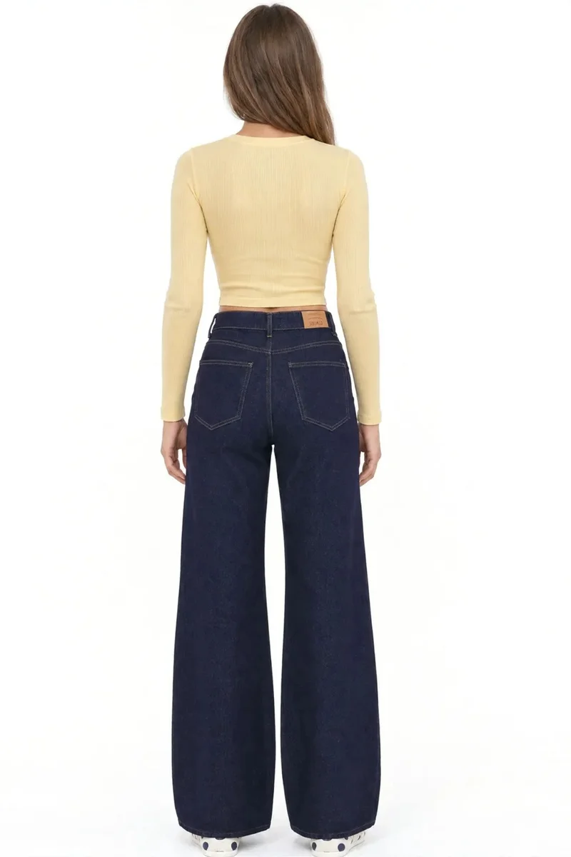 Squalo Dark Blue Denim SQUALO Women's Cotton Pants for Women | Best Price UAE