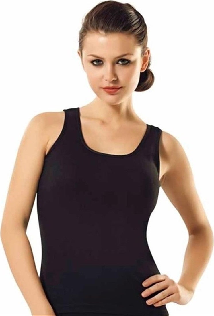 Tutku Women Rib Wide Strap Undershirt 6 Pcs Pack 