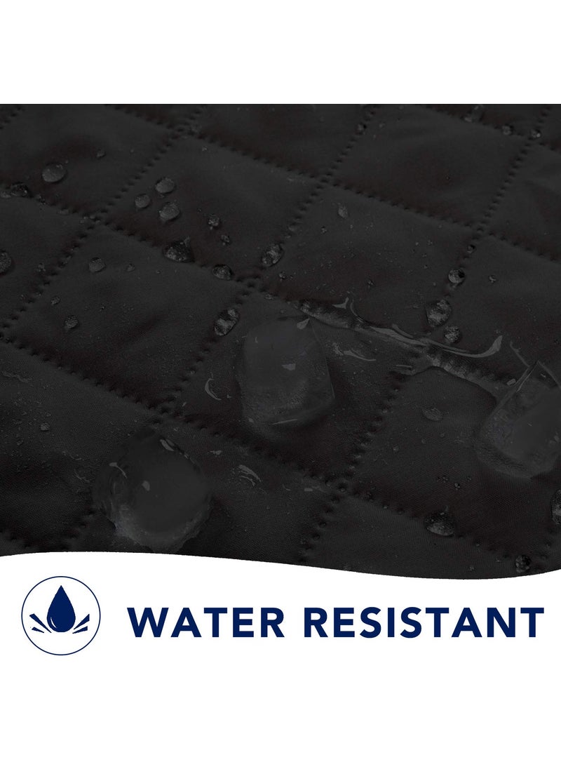 PureFit - PureFit Reversible Quilted Sofa Cover, Spill, and Water Resistant Slipcover Furniture Protector, Washable Couch Cover with Non Slip Foam and Adjustable Strap for Kids, Pets (Sofa, Black/Beige) - Image 1
