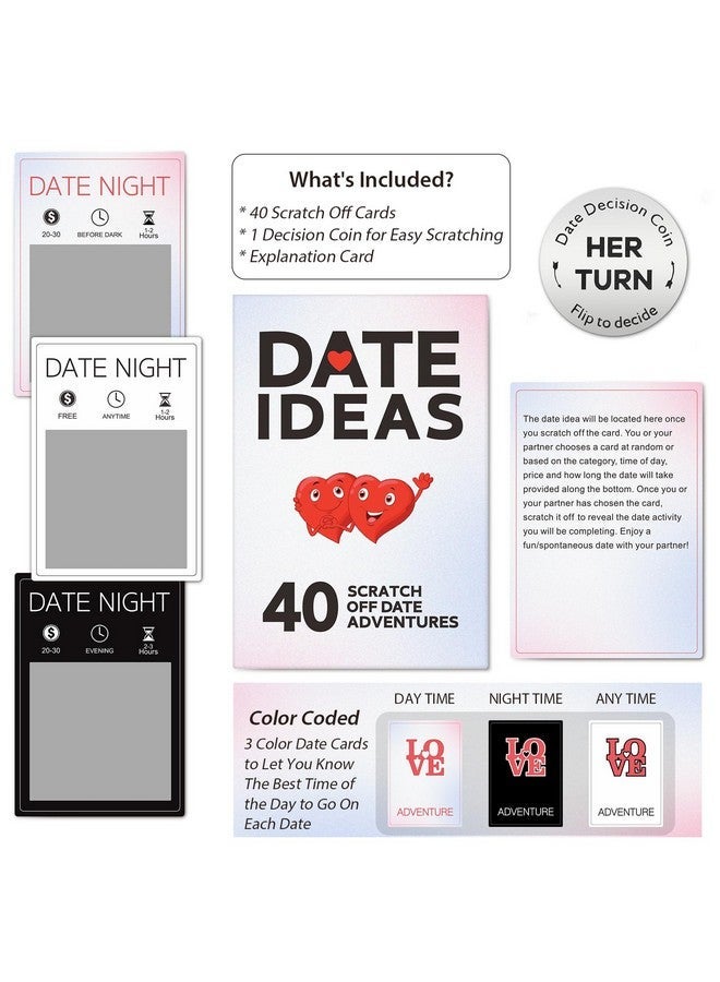 Lapogy Valentines Gifts for Her Him,Christmas,Anniversary, Wedding Perfect 40 Romantic Scratch Off Date Ideas Card Games Gifts, Fun & Adventurous Ideas for Newlywed, Boyfriend,Girlfriend Date Night - Image 5