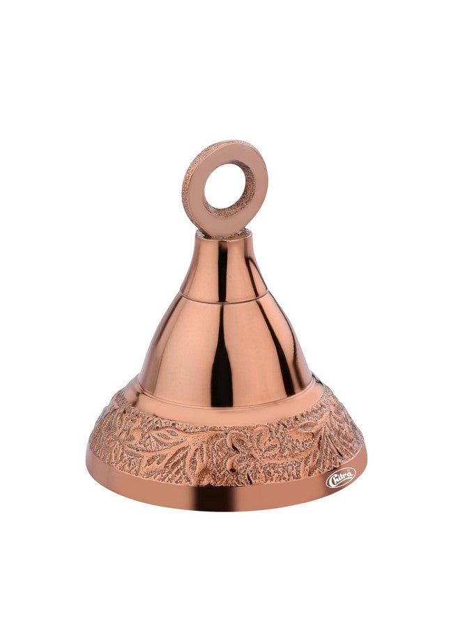 Chitra Brass Decorative Designer Bell for Pooja Rooms Pack of 6 (Rose Gold, 38mm) - Image 2