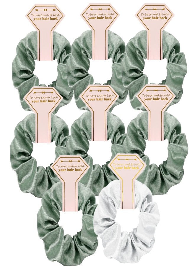 Hasoar Satin Bridesmaid Scrunchies 8 pack Proposal Gifts Elastics Hair Ties Scrunchies Bachelorette Party Favors Satin Bridesmaid Gift for Bridal Wedding Parties - Image 1