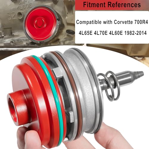 Camoo High Performance Servo Piston Assembly with Cover & Snap Ring Compatible with Corvette 700R4 4L65E 4L70E 4L60E 1982-2014 Red for GM Transmissions - Image 4