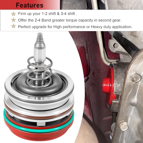 Camoo High Performance Servo Piston Assembly with Cover & Snap Ring Compatible with Corvette 700R4 4L65E 4L70E 4L60E 1982-2014 Red for GM Transmissions - Image 5