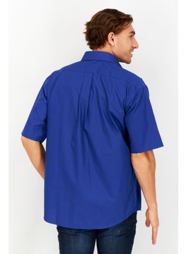 Forsyth Men Regular Fit Short Sleeve Plain Dress Shirt, Blue  - Image 2